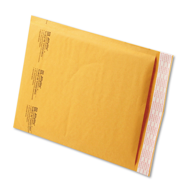 Jiffylite Self-Seal Bubble Mailer, #2, Barrier Bubble Lining, Self-Adhesive Closure, 8.5 X 12, Golden Brown Kraft, 100/carton - SEL39093