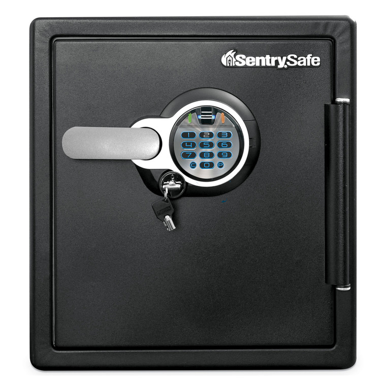 Fire-Safe With Biometric And Keypad Access, 1.23 Cu Ft, 16.3w X 19.3d X 17.8h, Black - SENSFW123BSC