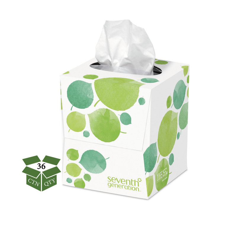 100% Recycled Facial Tissue, 2-Ply, 85 Sheets/box, 36 Boxes/carton - SEV13719CT
