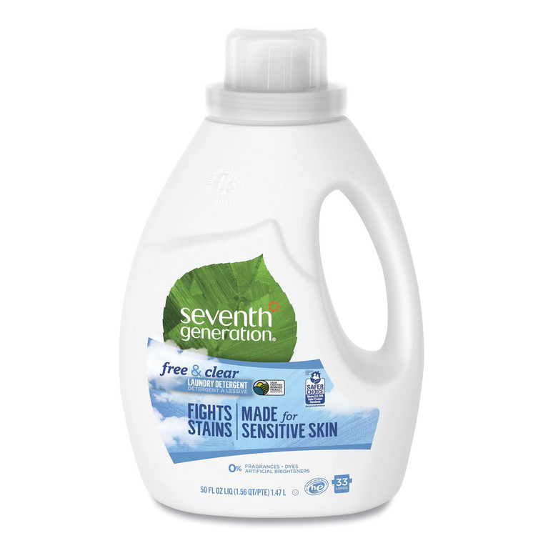 Natural 2x Concentrate Liquid Laundry Detergent, Free/clear, 33 Loads, 50oz,6/ct - SEV22769CT