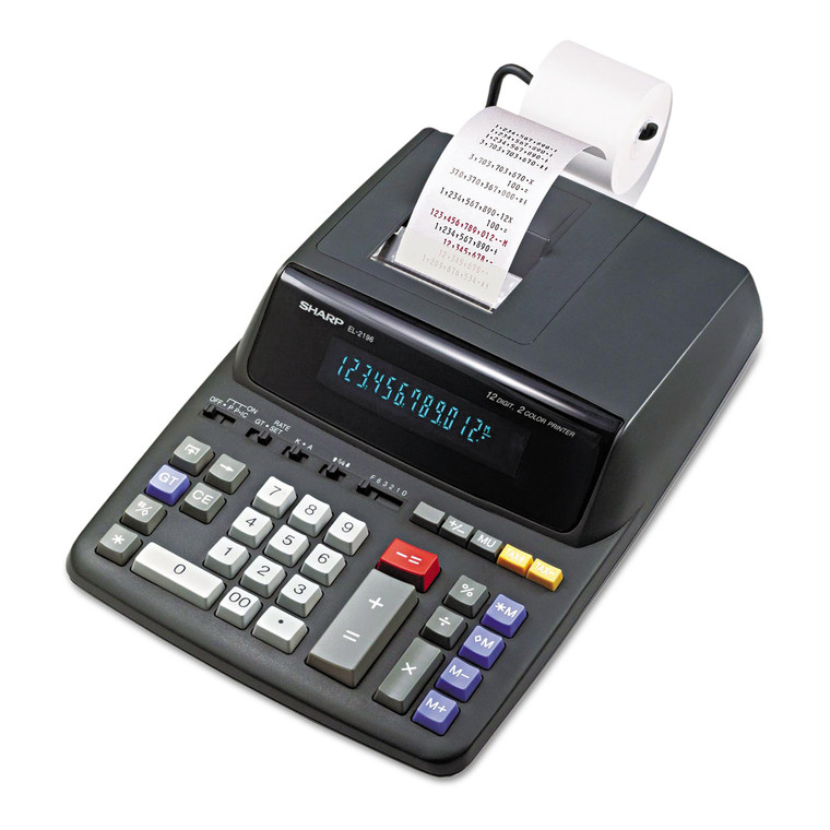 El2196bl Two-Color Printing Calculator, Black/red Print, 3.7 Lines/sec - SHREL2196BL