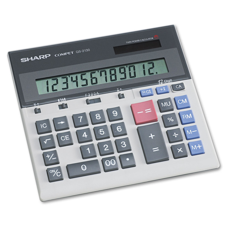 Qs-2130 Compact Desktop Calculator, 12-Digit Lcd - SHRQS2130