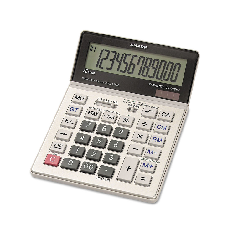 Vx2128v Commercial Desktop Calculator, 12-Digit Lcd - SHRVX2128V