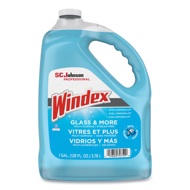 Glass Cleaner With Ammonia-D, 1 Gal Bottle, 4/carton - SJN696503