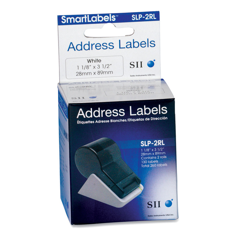 Slp-2rl Self-Adhesive Address Labels, 1.12" X 3.5", White, 130 Labels/roll, 2 Rolls/box - SKPSLP2RL