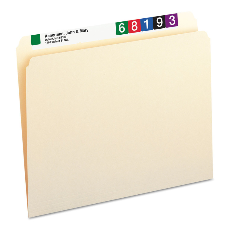 Manila File Folders, Straight Tab, Letter Size, 100/box - SMD10300