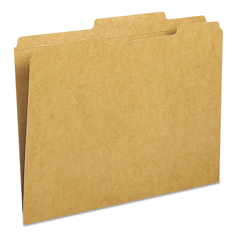 Guide Height Reinforced Heavyweight Kraft File Folders, 2/5-Cut 2-Ply Tab, Right Of Center, Letter Size, Kraft, 100/box - SMD10776