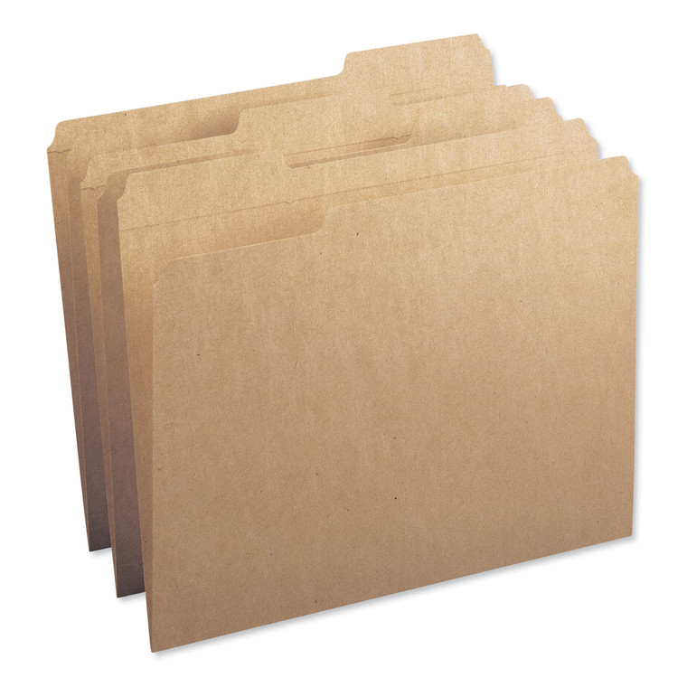 Heavyweight Kraft File Folders, 1/3-Cut Tabs, Letter Size, 17 Pt. Kraft, 50/box - SMD10830