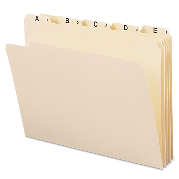 Indexed File Folder Sets, 1/5-Cut Tabs, A-Z, Letter Size, Manila, 25/set - SMD11777