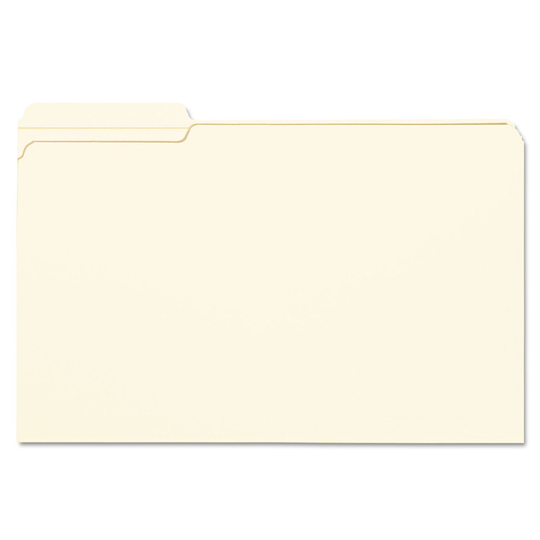 Reinforced Tab Manila File Folders, 1/3-Cut Tabs, Left Position, Legal Size, 11 Pt. Manila, 100/box - SMD15335