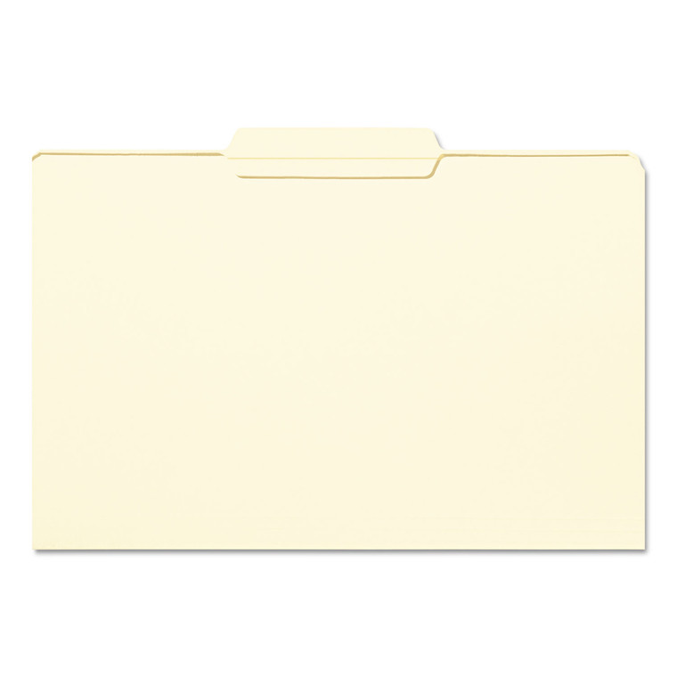 Reinforced Tab Manila File Folders, 1/3-Cut Tabs, Center Position, Legal Size, 11 Pt. Manila, 100/box - SMD15336