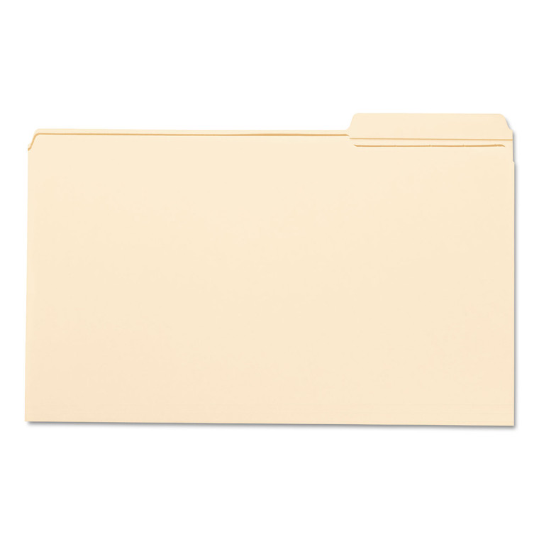 Reinforced Tab Manila File Folders, 1/3-Cut Tabs, Right Position, Legal Size, 11 Pt. Manila, 100/box - SMD15337