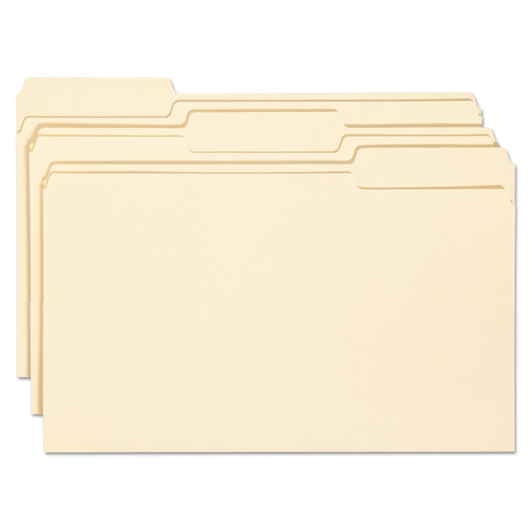 Top Tab File Folders With Antimicrobial Product Protection, 1/3-Cut Tabs, Legal Size, Manila, 100/box - SMD15338