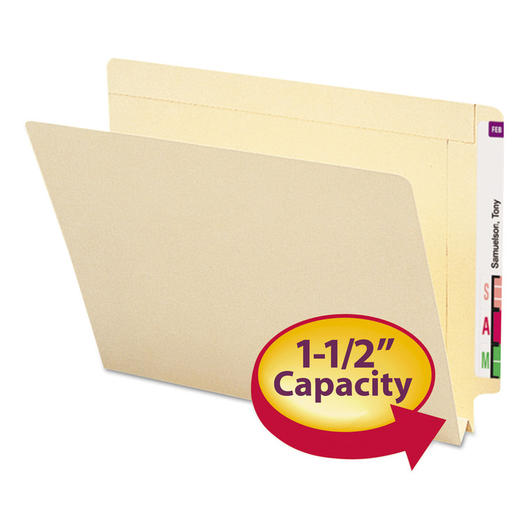 Heavyweight Manila End Tab Expansion Folders, Straight Tab, Letter Size, 50/box - SMD24275