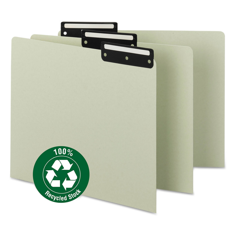 Recycled Blank Top Tab File Guides, 1/3-Cut Top Tab, Blank, 8.5 X 11, Green, 50/box - SMD50534