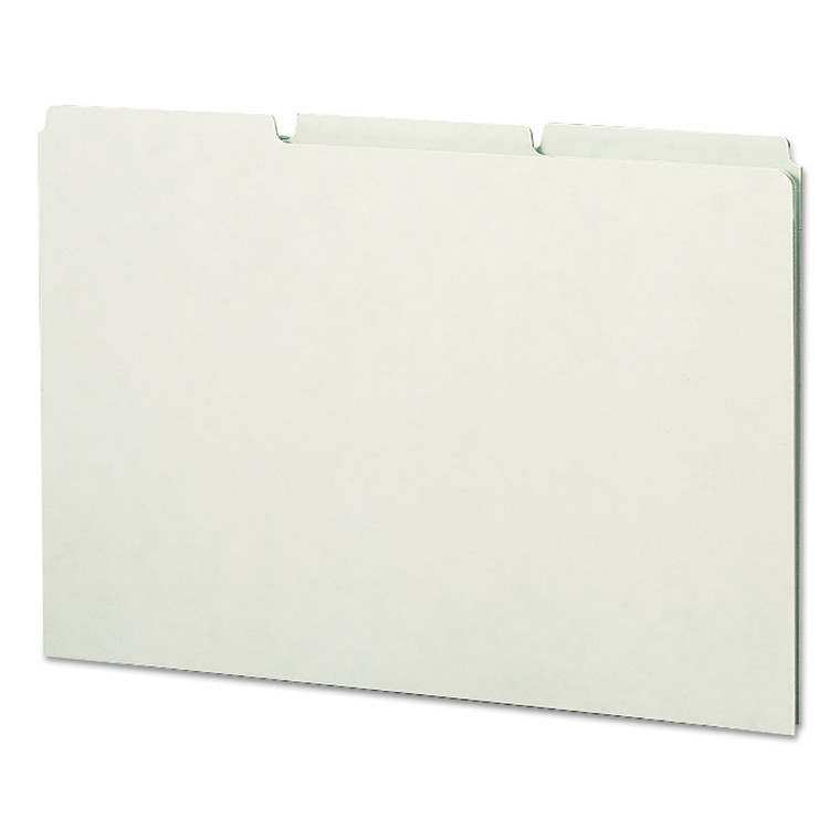 Recycled Blank Top Tab File Guides, 1/3-Cut Top Tab, Blank, 8.5 X 14, Green, 50/box - SMD52334