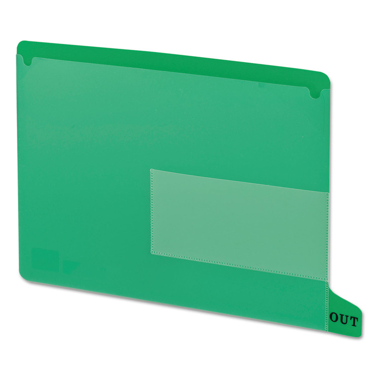 Colored Poly Out Guides With Pockets, 1/3-Cut End Tab, Out, 8.5 X 11, Green, 25/box - SMD61952