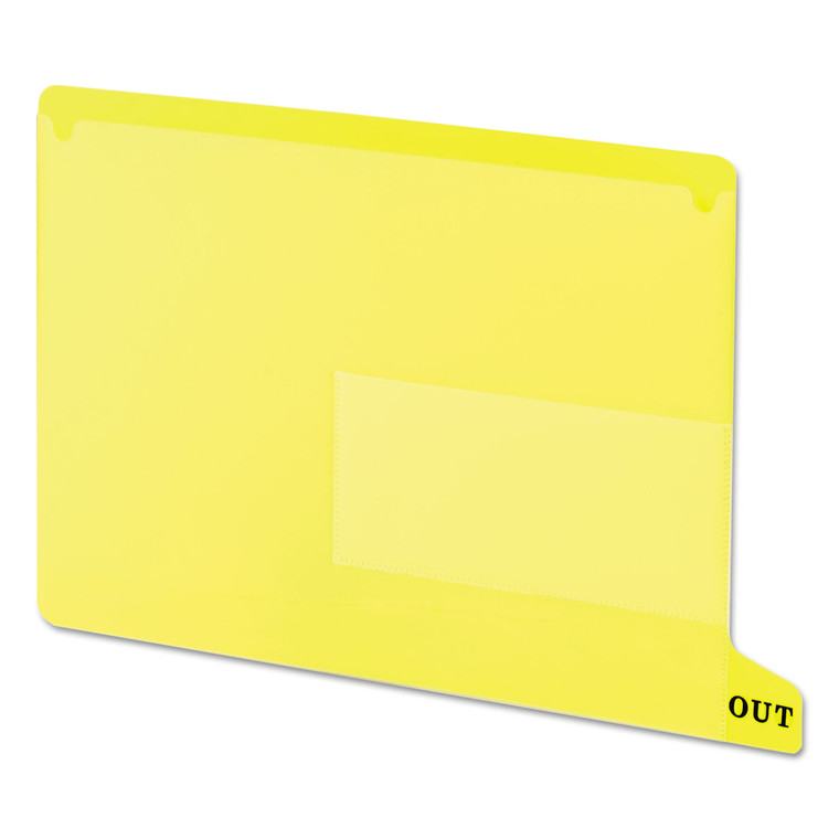 Colored Poly Out Guides With Pockets, 1/3-Cut End Tab, Out, 8.5 X 11, Yellow, 25/box - SMD61956