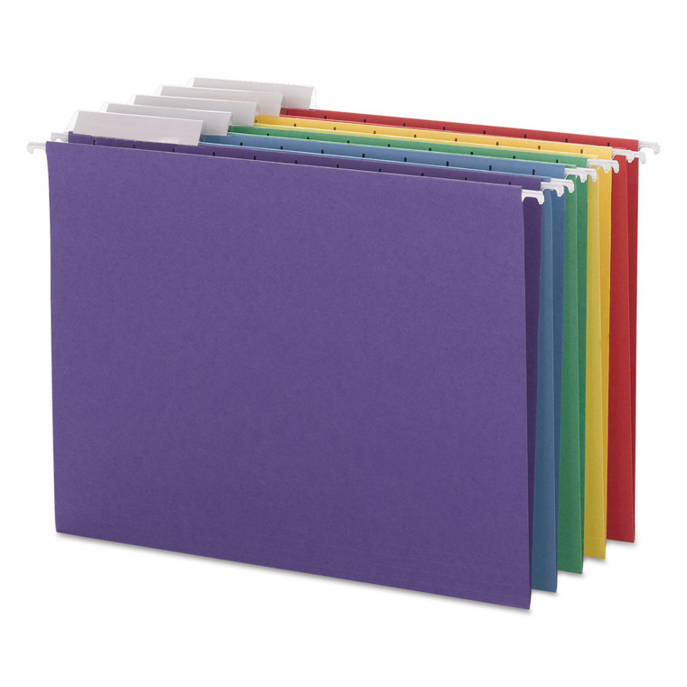 Color Hanging Folders With 1/3 Cut Tabs, Letter Size, 1/3-Cut Tab, Assorted, 25/box - SMD64020