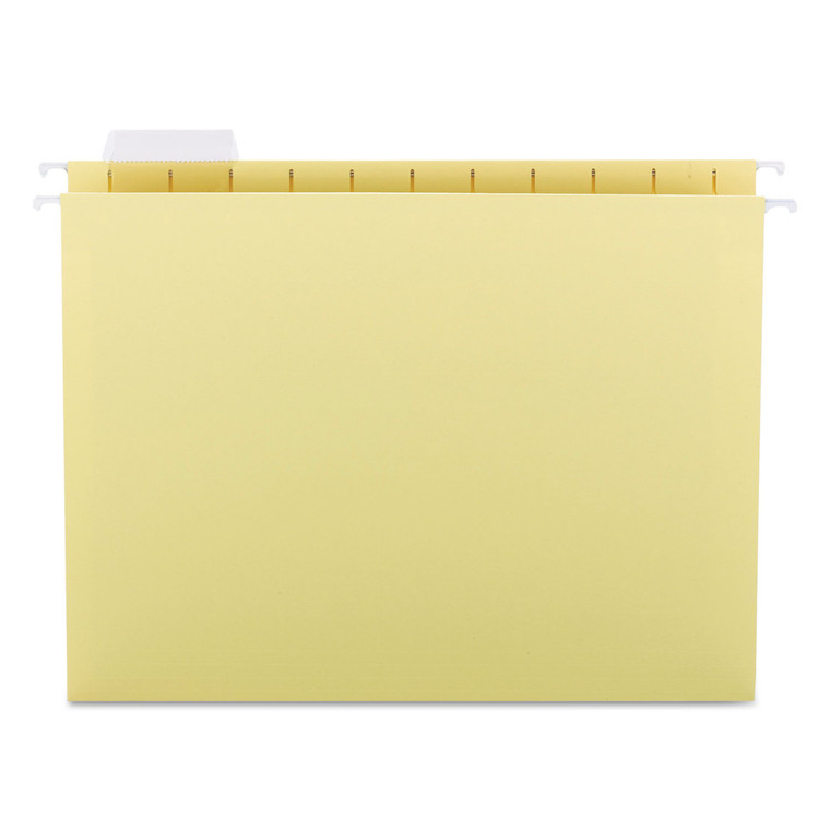 Colored Hanging File Folders, Letter Size, 1/5-Cut Tab, Yellow, 25/box - SMD64069