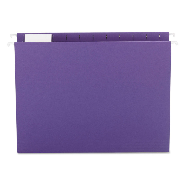 Colored Hanging File Folders, Letter Size, 1/5-Cut Tab, Purple, 25/box - SMD64072