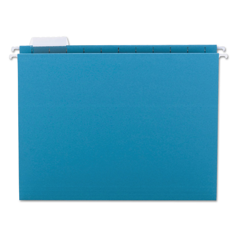 Colored Hanging File Folders, Letter Size, 1/5-Cut Tab, Teal, 25/box - SMD64074