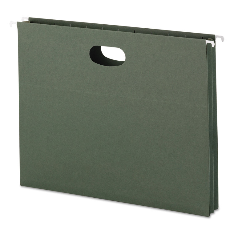 Hanging Pockets With Full-Height Gusset, Letter Size, Straight Tab, Standard Green, 25/box - SMD64218