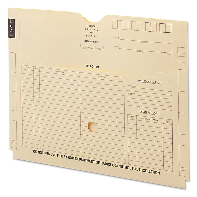 Pxr7 X-Ray Jackets With Pockets, Straight Tab, Manila, 100/box - SMD66300