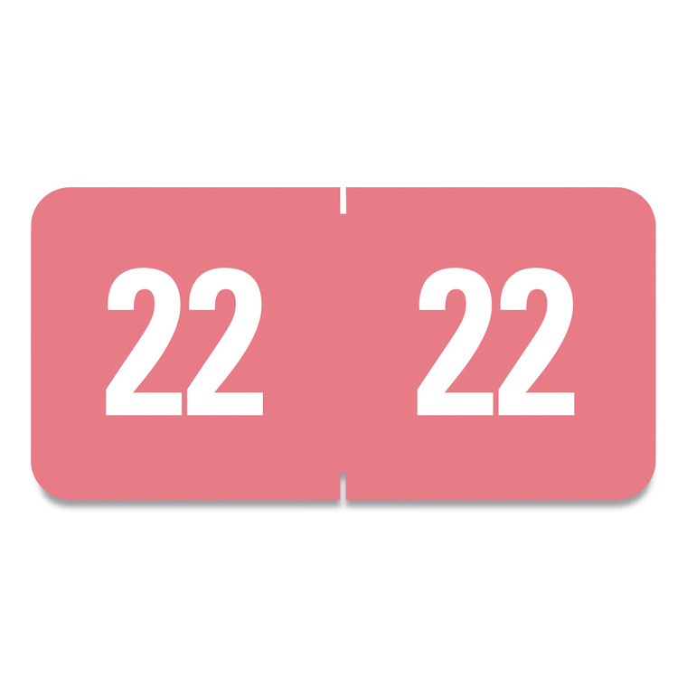 Yearly End Tab File Folder Labels, 22, 0.5 X 1, Pink, 25/sheet, 10/sheets Per Resealable Pegboard Display Pack, 250/pack - SMD67922