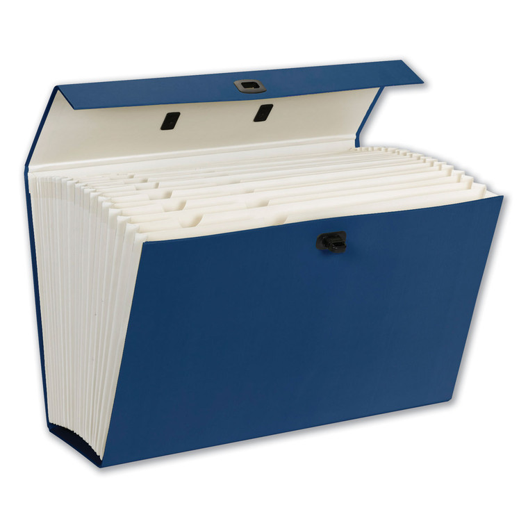 Expanding File Box, 16.63" Expansion, 19 Sections, 1/19-Cut Tab, Legal Size, Blue - SMD70806