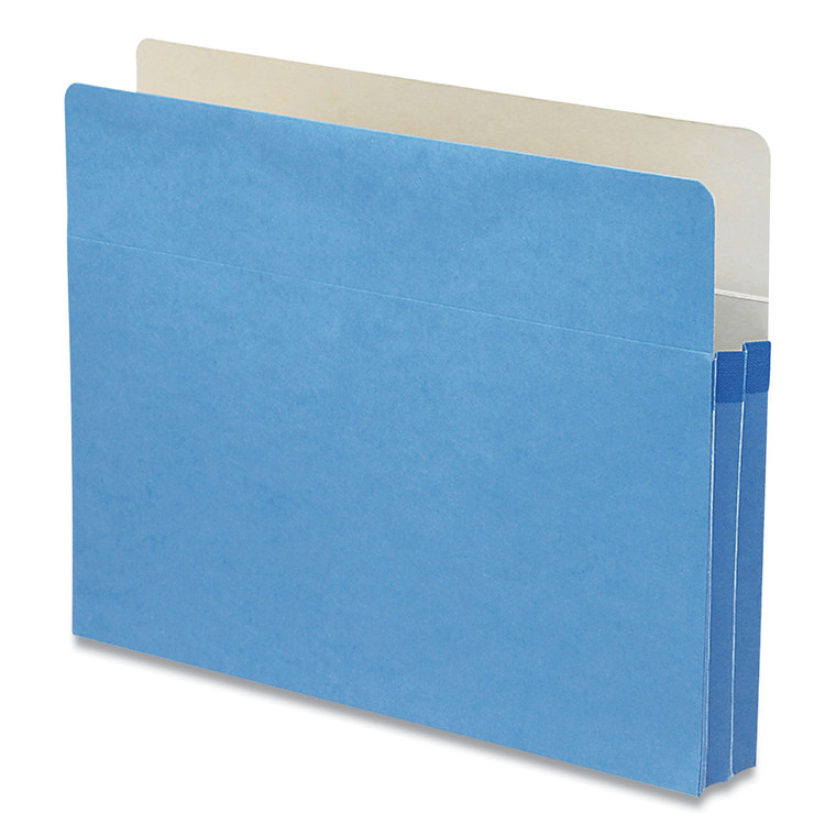 Colored File Pockets, 1.75" Expansion, Letter Size, Blue - SMD73215