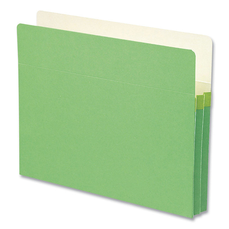 Colored File Pockets, 1.75" Expansion, Letter Size, Green - SMD73216