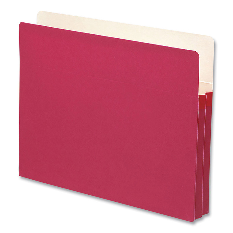 Colored File Pockets, 1.75" Expansion, Letter Size, Red - SMD73221