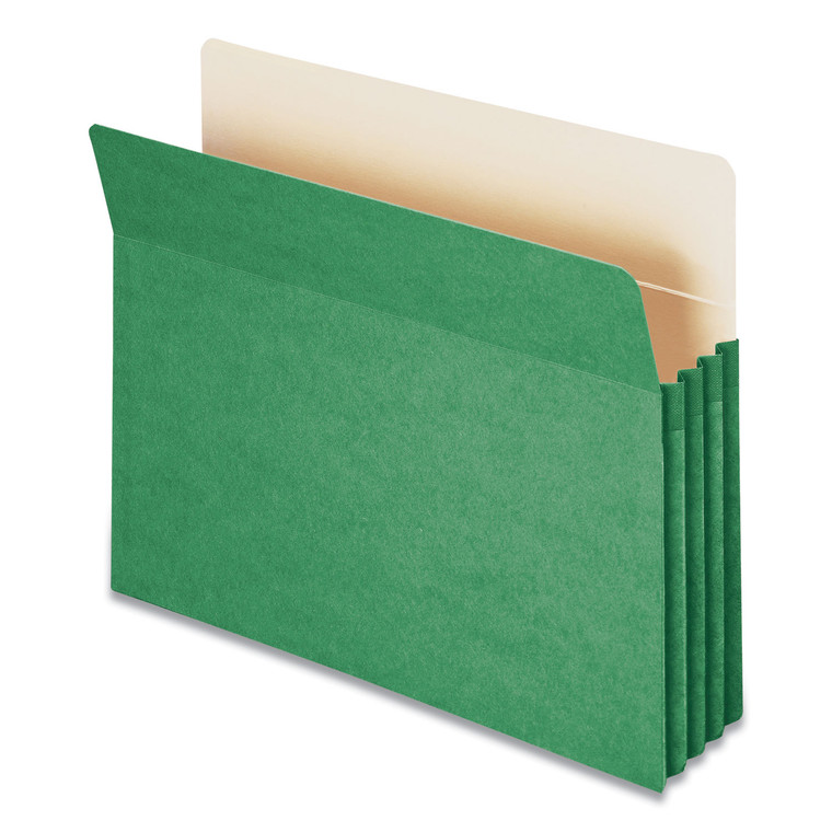 Colored File Pockets, 3.5" Expansion, Letter Size, Green - SMD73226