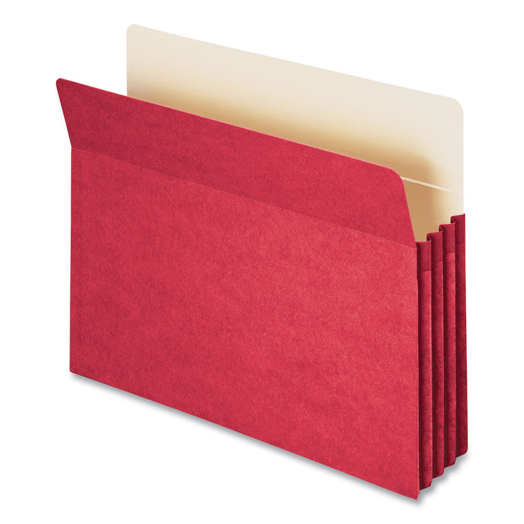 Colored File Pockets, 3.5" Expansion, Letter Size, Red - SMD73231