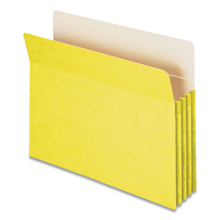 Colored File Pockets, 3.5" Expansion, Letter Size, Yellow - SMD73233