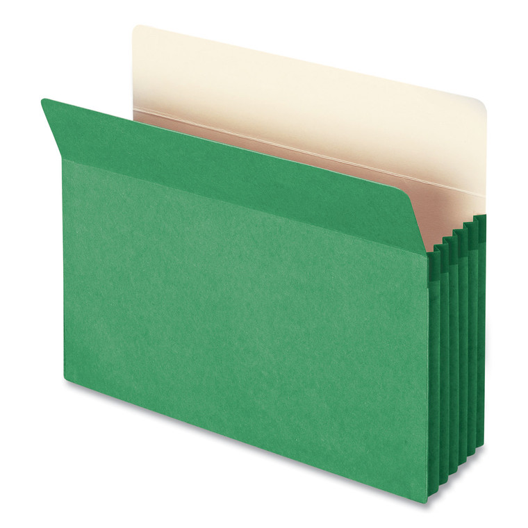 Colored File Pockets, 5.25" Expansion, Letter Size, Green - SMD73236