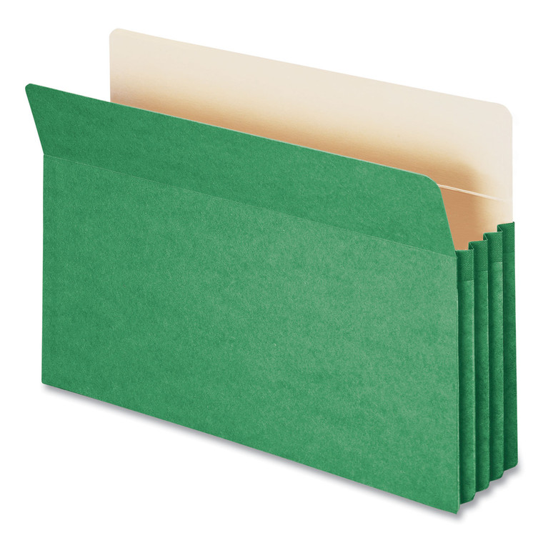 Colored File Pockets, 3.5" Expansion, Legal Size, Green - SMD74226