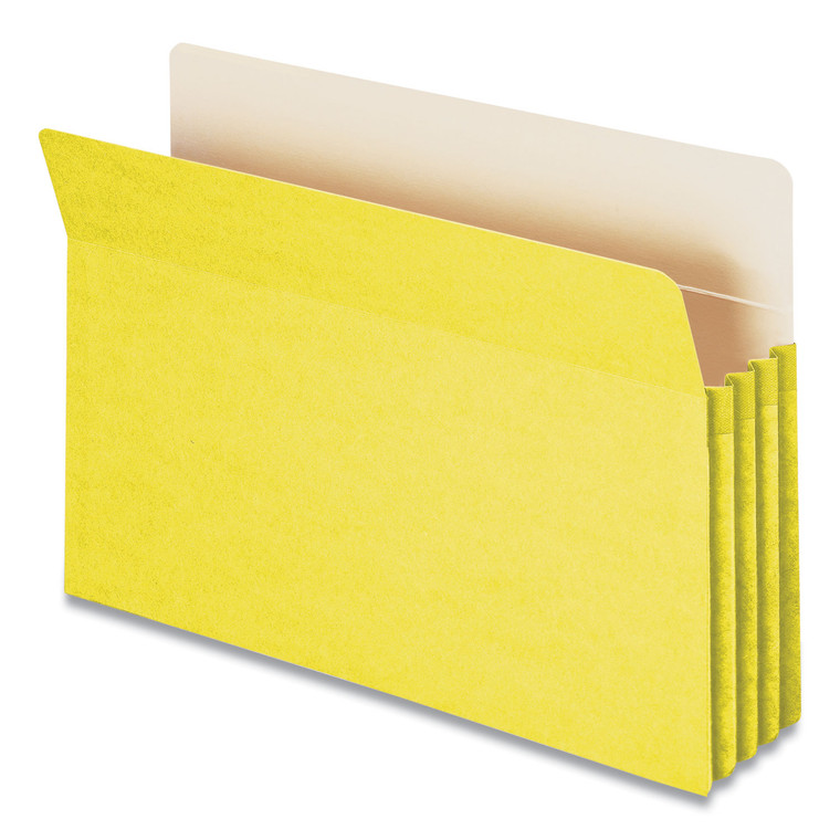Colored File Pockets, 3.5" Expansion, Legal Size, Yellow - SMD74233