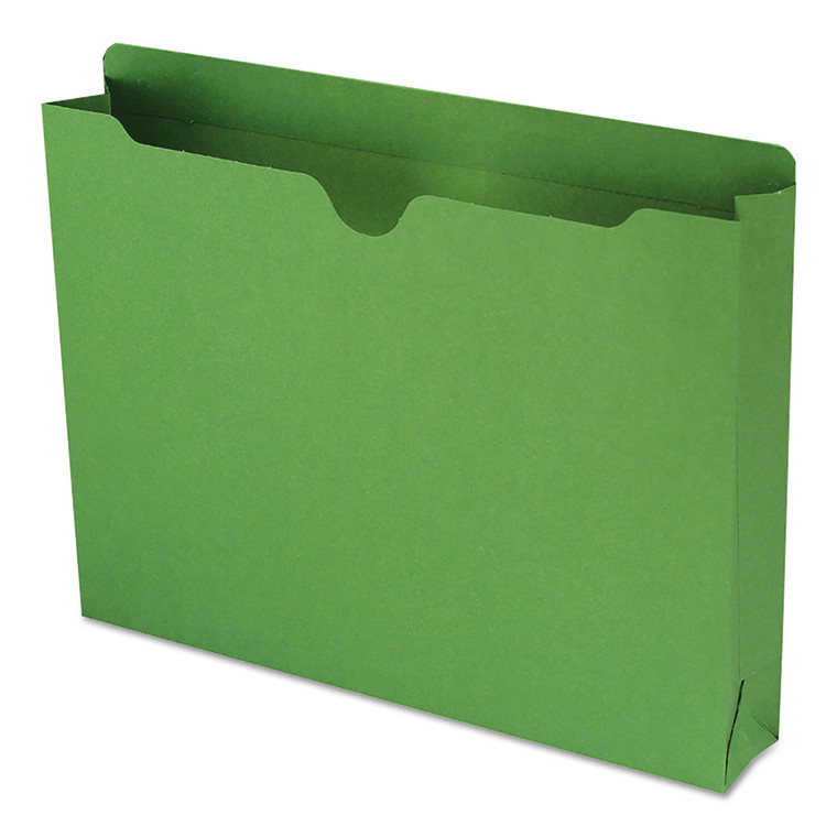 Colored File Jackets With Reinforced Double-Ply Tab, Straight Tab, Letter Size, Green, 50/box - SMD75563