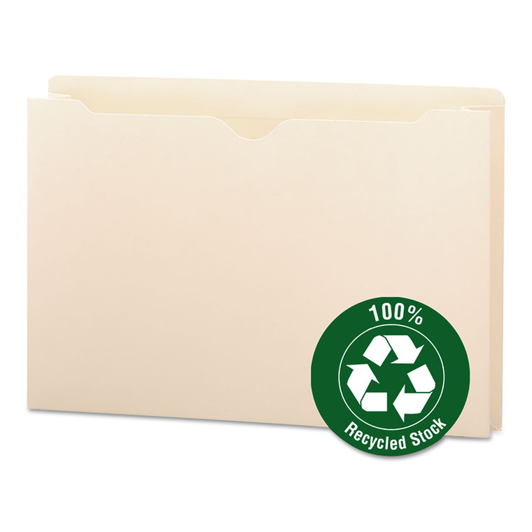 100% Recycled Top Tab File Jackets, Straight Tab, Legal Size, Manila, 50/box - SMD75607