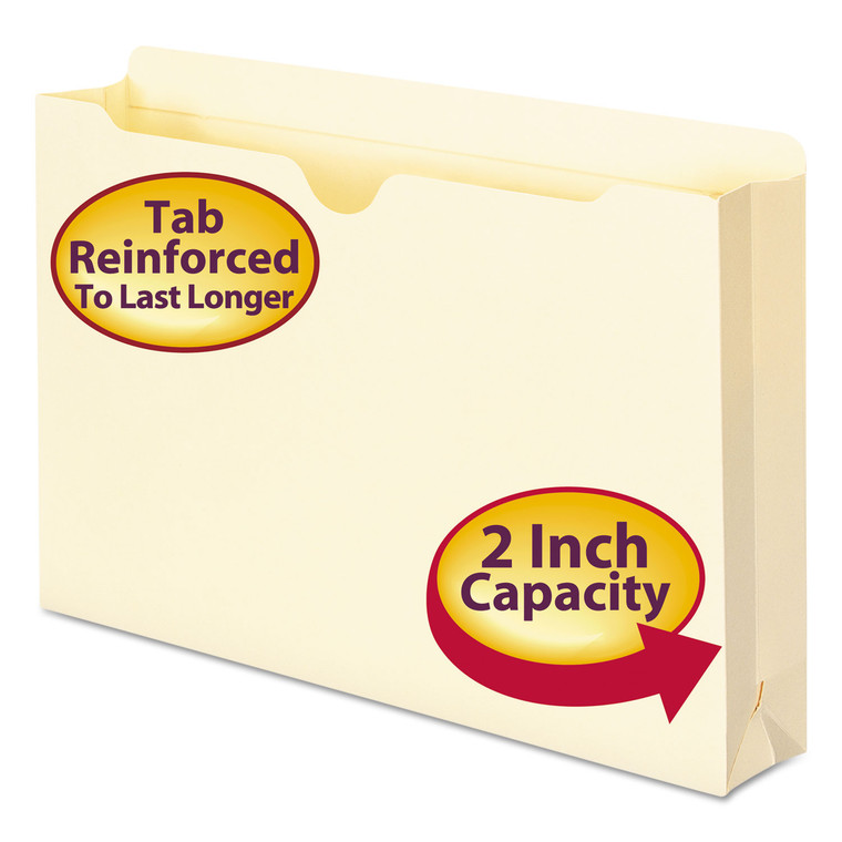 Manila File Jackets, 2-Ply Straight Tab, Legal Size, Manila, 50/box - SMD76560
