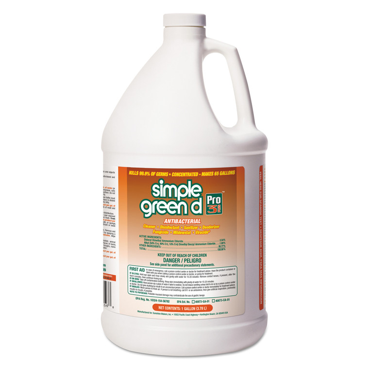 D Pro 3 Plus Antibacterial Concentrate, Herbal, 1 Gal Bottle, 6/carton - SMP01001