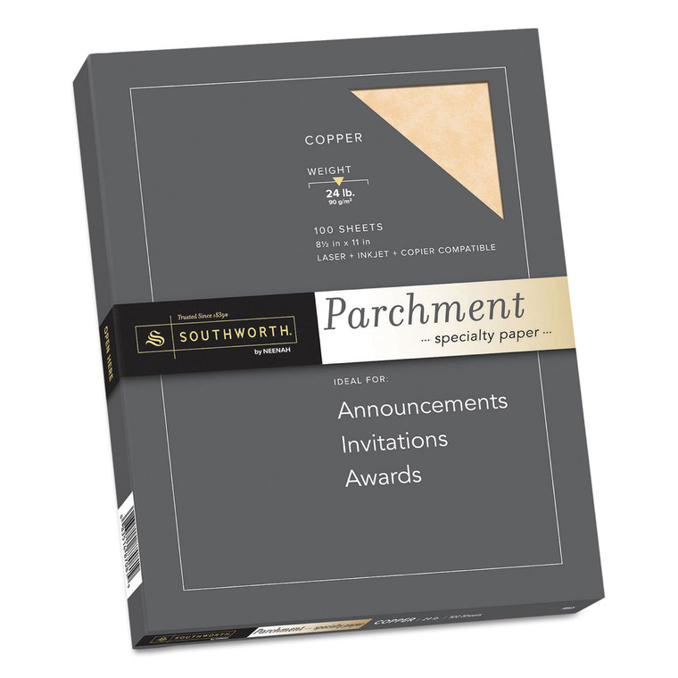 Parchment Specialty Paper, 24 Lb, 8.5 X 11, Copper, 100/pack - SOUP894CK336