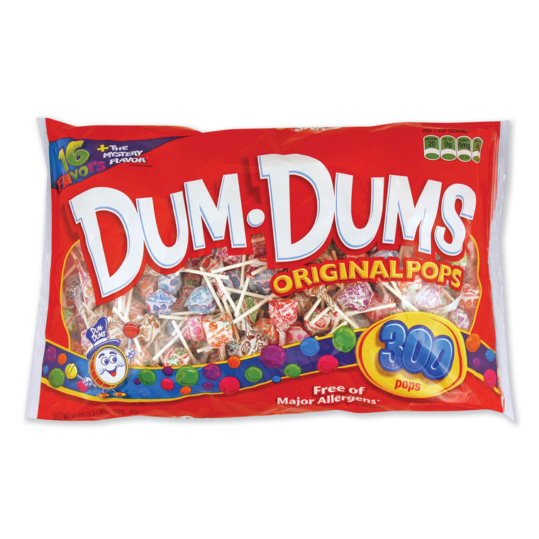 Dum-Dum-Pops, Assorted Flavors, Individually Wrapped, 300/pack - SPA60
