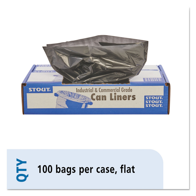 Total Recycled Content Plastic Trash Bags, 30 Gal, 1.3 Mil, 30" X 39", Brown/black, 100/carton - STOT3039B13