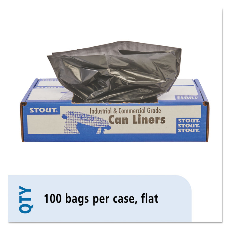 Total Recycled Content Plastic Trash Bags, 33 Gal, 1.3 Mil, 33" X 40", Brown/black, 100/carton - STOT3340B13