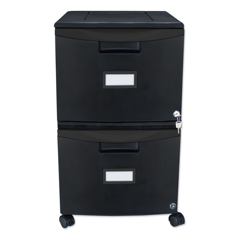 Two-Drawer Mobile Filing Cabinet, 2 Legal/letter-Size File Drawers, Black, 14.75" X 18.25" X 26" - STX61312B01C