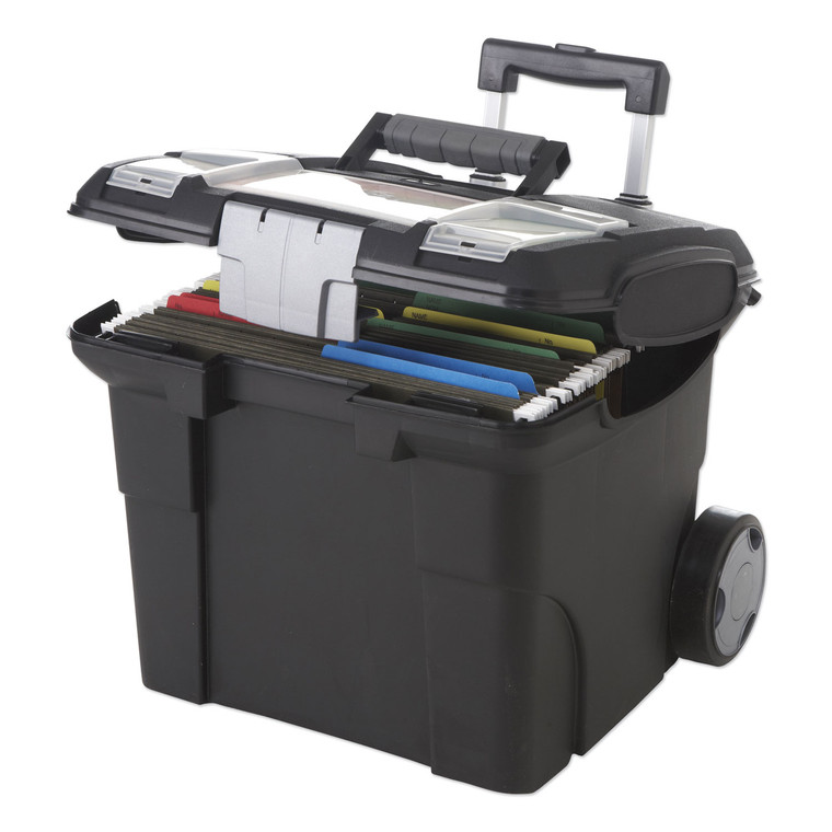 Premium File Cart, 15w X 16.38d X 14.25 To 30h, Black - STX61507U01C