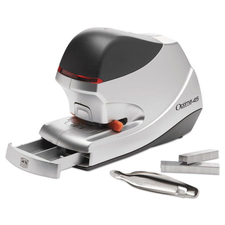 Optima 45 Electric Stapler, 45-Sheet Capacity, Silver - SWI48209